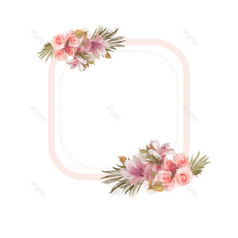 边框图片,装饰元素,花朵PNG,鲜花免抠素材